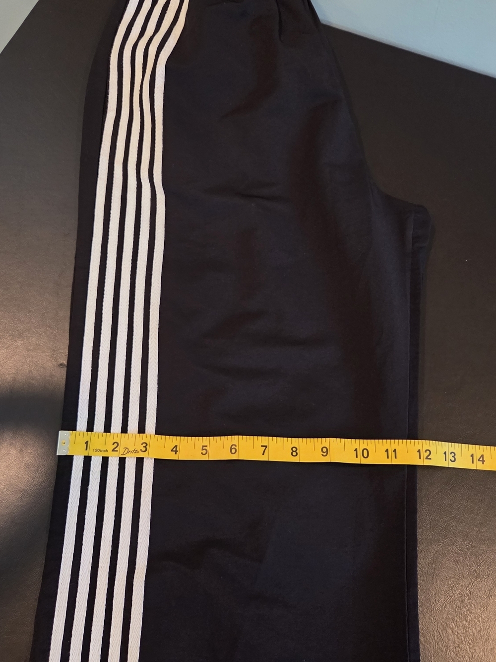 Cali 1850 Los Angeles Black Track Pants White Stripe Side Tie Wide Leg Size M - Picture 9 of 11